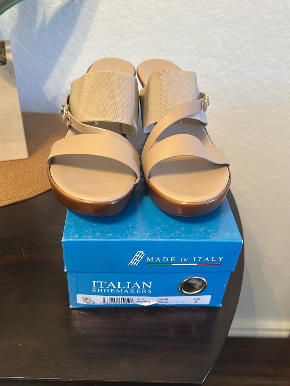 Italian Shoemakers Neutral Beige Wedge Sandals